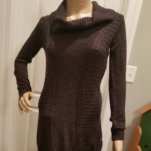 Dark grey fitted sweater dress